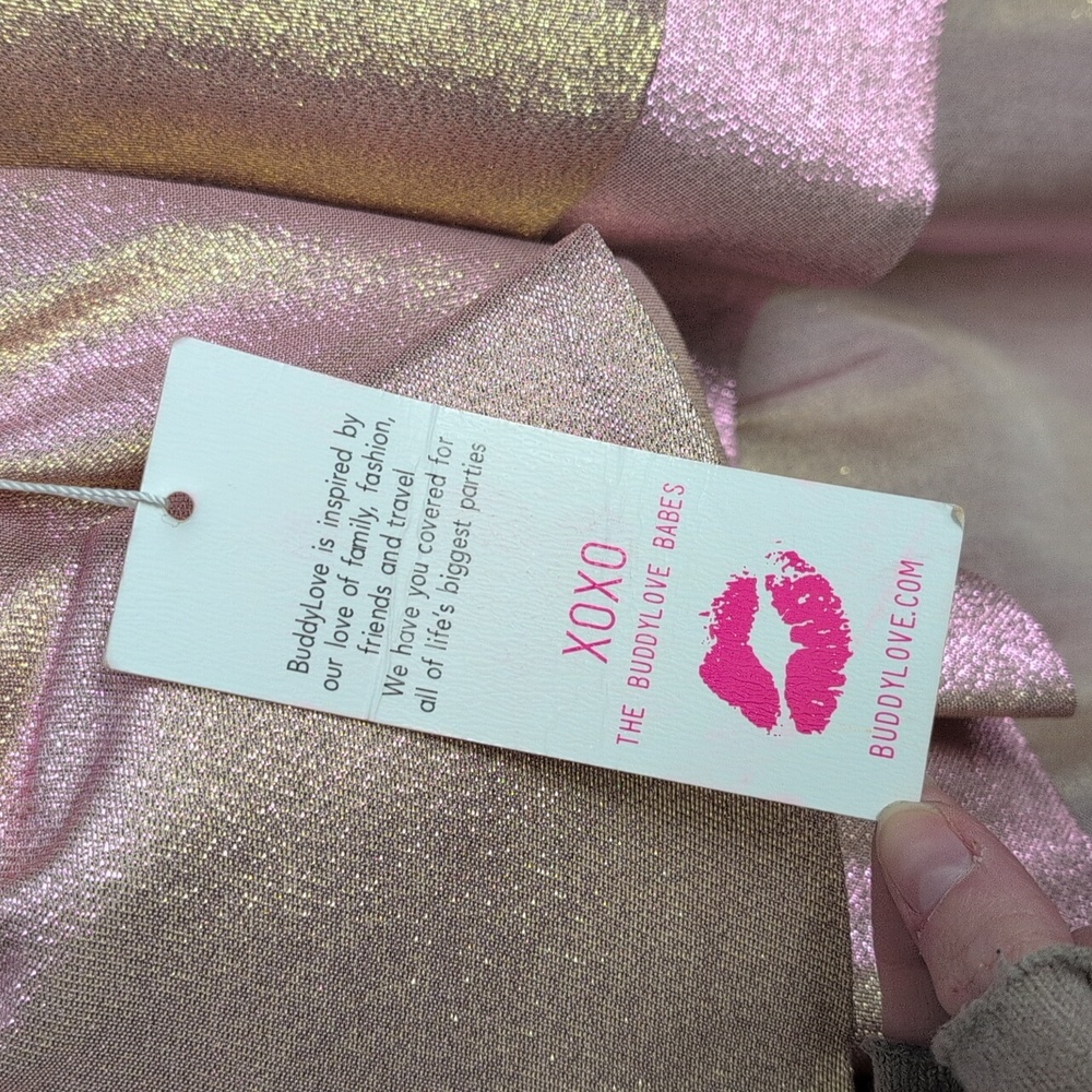 Buddy Love Shimmering Pink and Gold Ruffle Dress - Picture 2 of 4